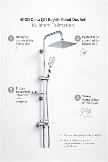 İtimat Delta Robot Duş Seti Çift Başlı 400 D