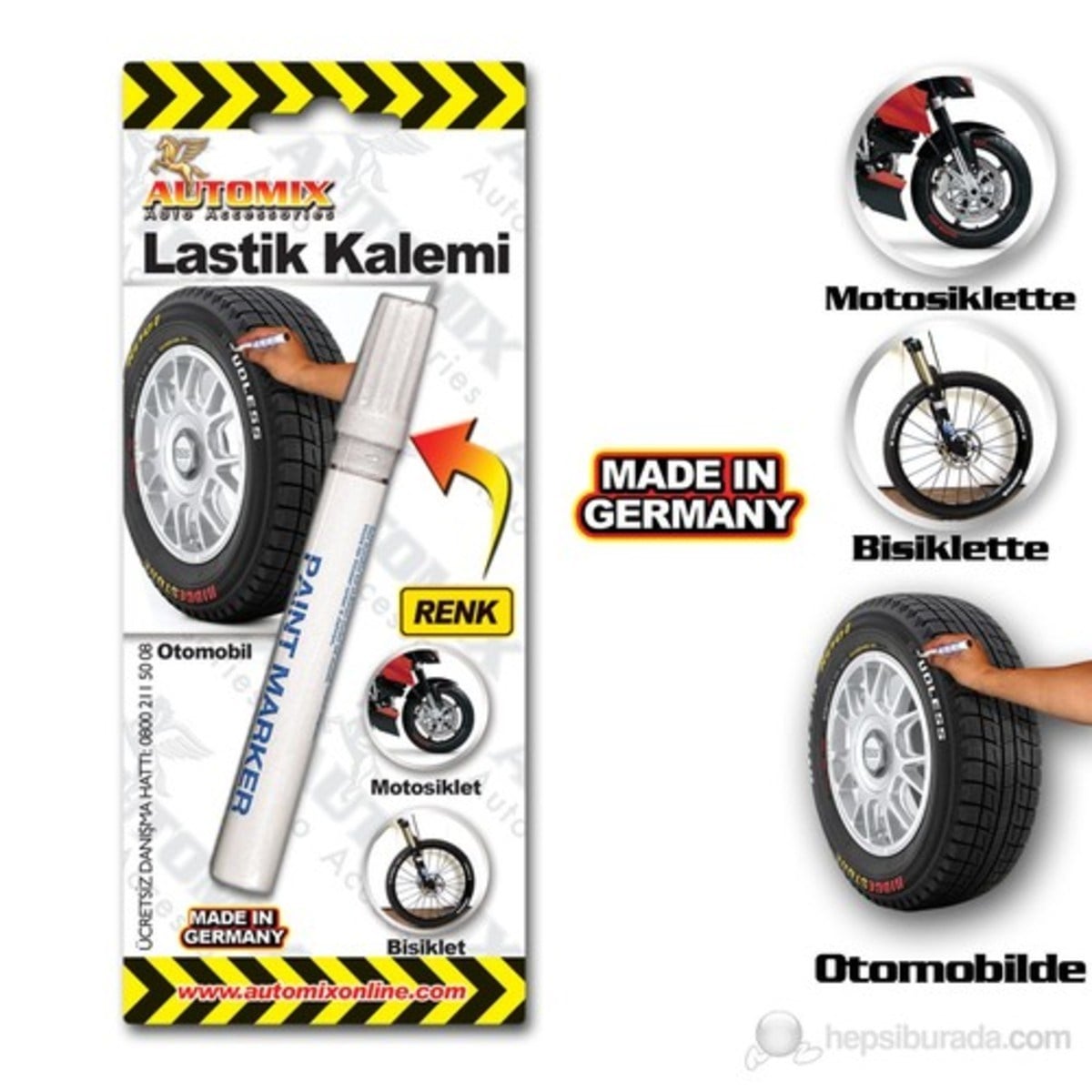 Automix Lastik Kalemi Beyaz