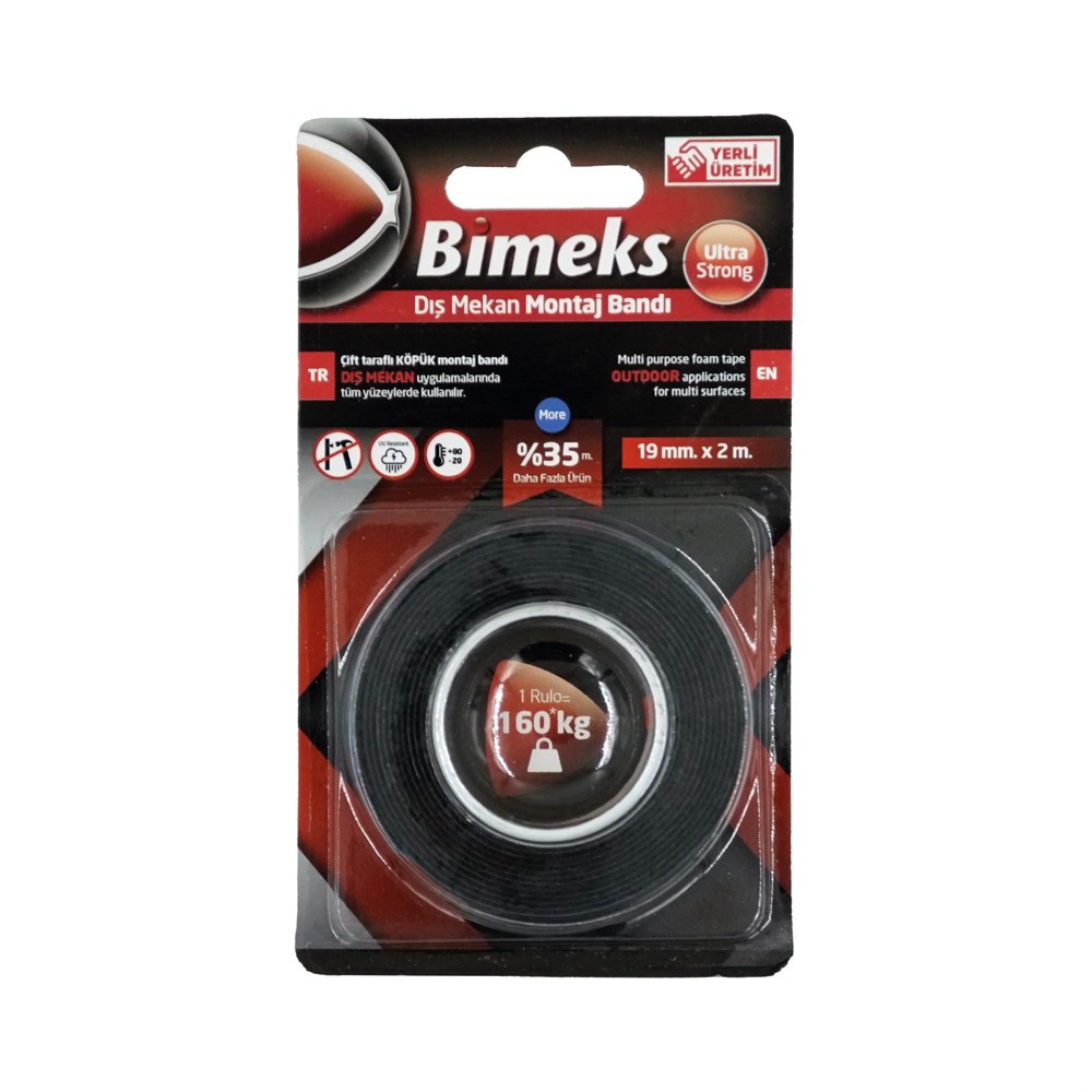 Bimeks Dış Mekan  Montaj Bandı 2 M X 19 Mm