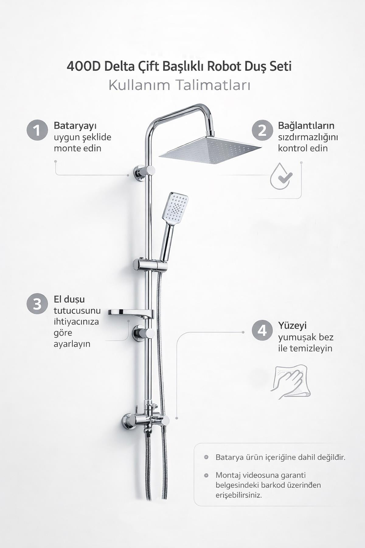 İtimat Delta Robot Duş Seti Çift Başlı 400 D