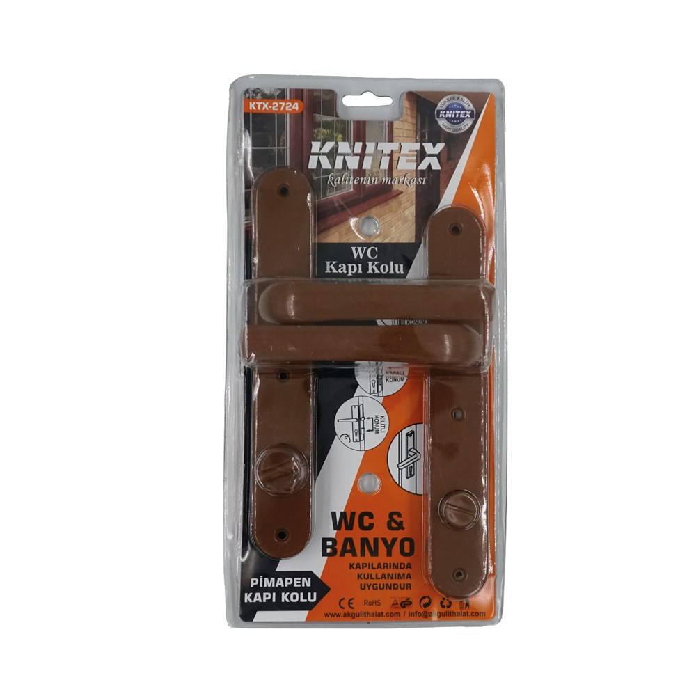 Knitex Pvc Kapı Kolu Plastik Wc Kahve Ktx-2724
