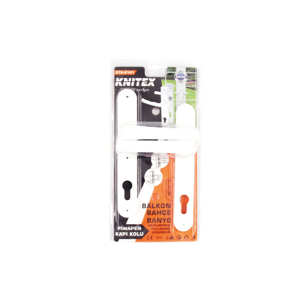 Knitex Pvc Kapı Kolu Plastik Yale Beyaz Ktx -2141