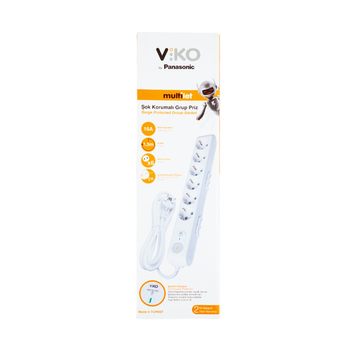 Viko Akım Korumalı Priz 6 Lı