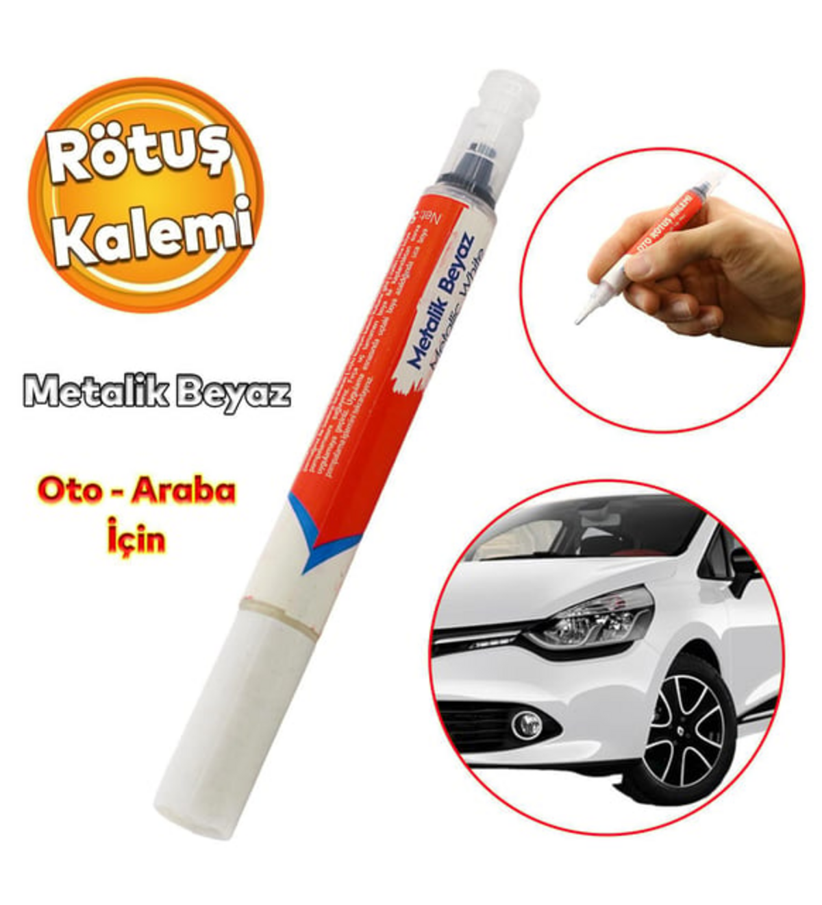 Vodaseal Oto Rötuş Kalemi 5 ml -Beyaz Metalik