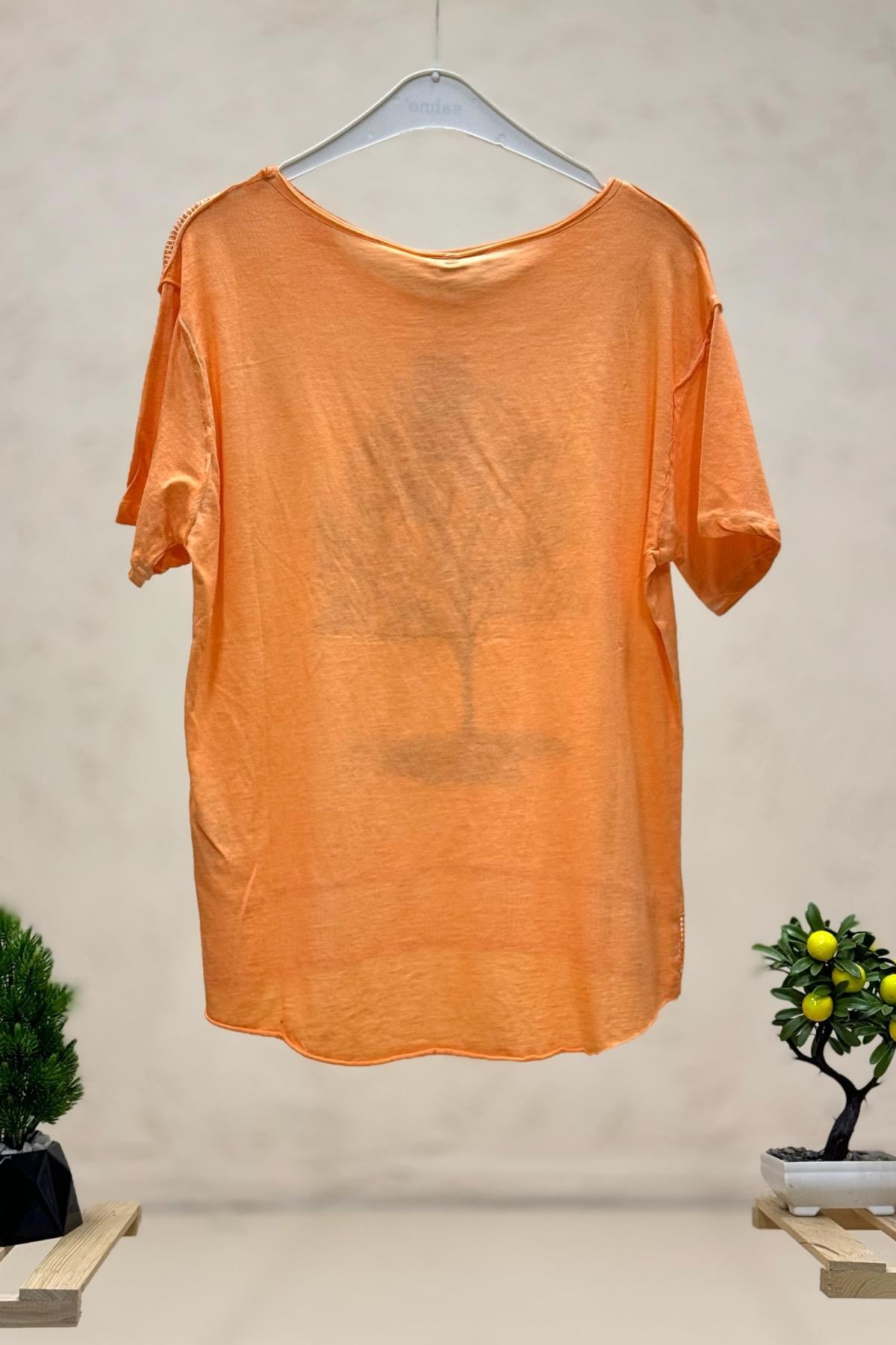Ağaç Baskı Kısa Kol Penye Tshirt