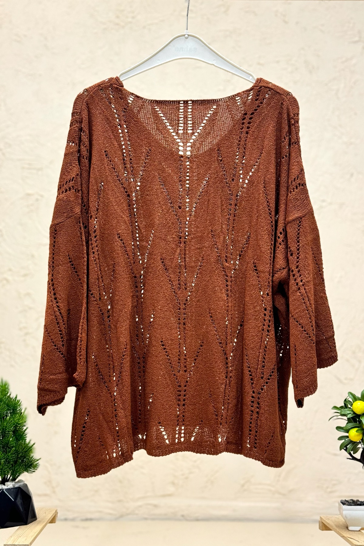 Ajurlu V Yaka Yarasa Merserize Bluz