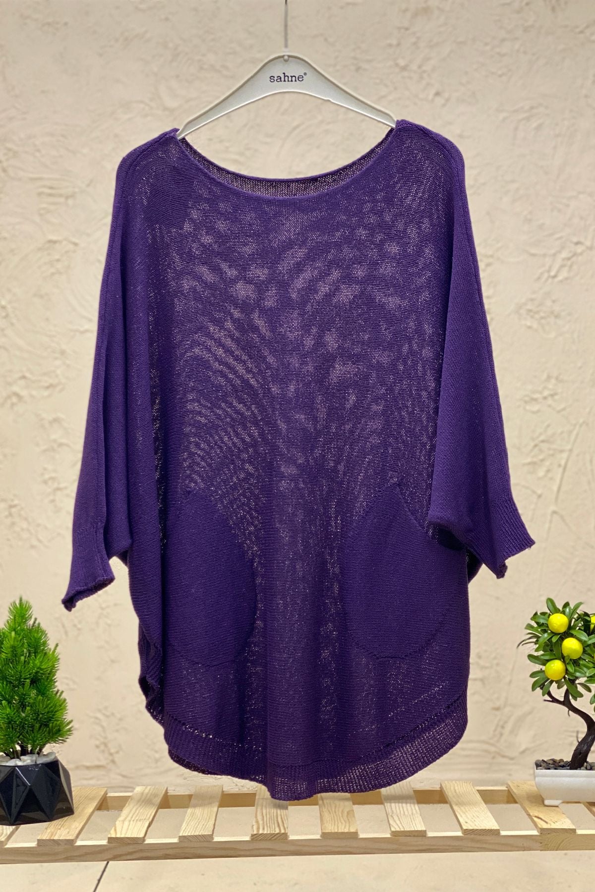 Bat Double Pocket Mercerized Tunic Blouse