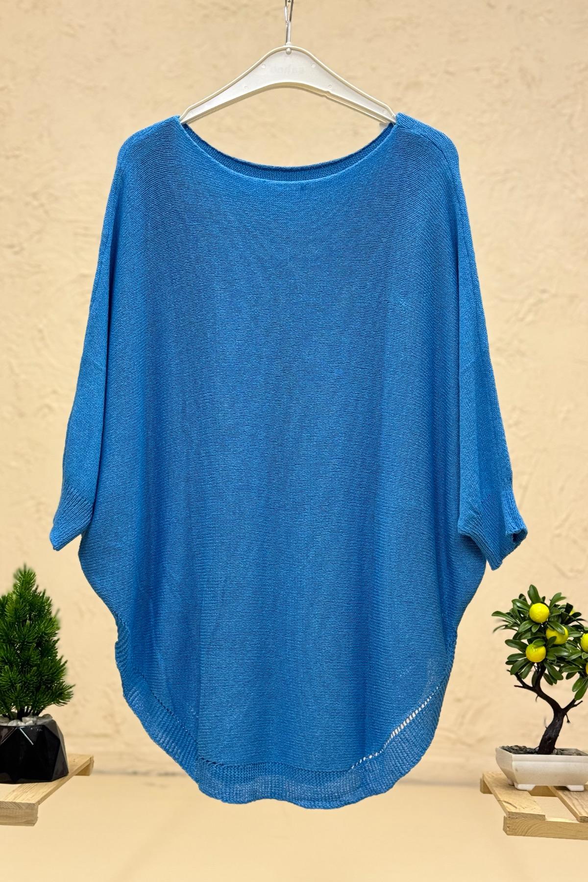 Yarasa Çift Cepli Merserize Tunik Bluz