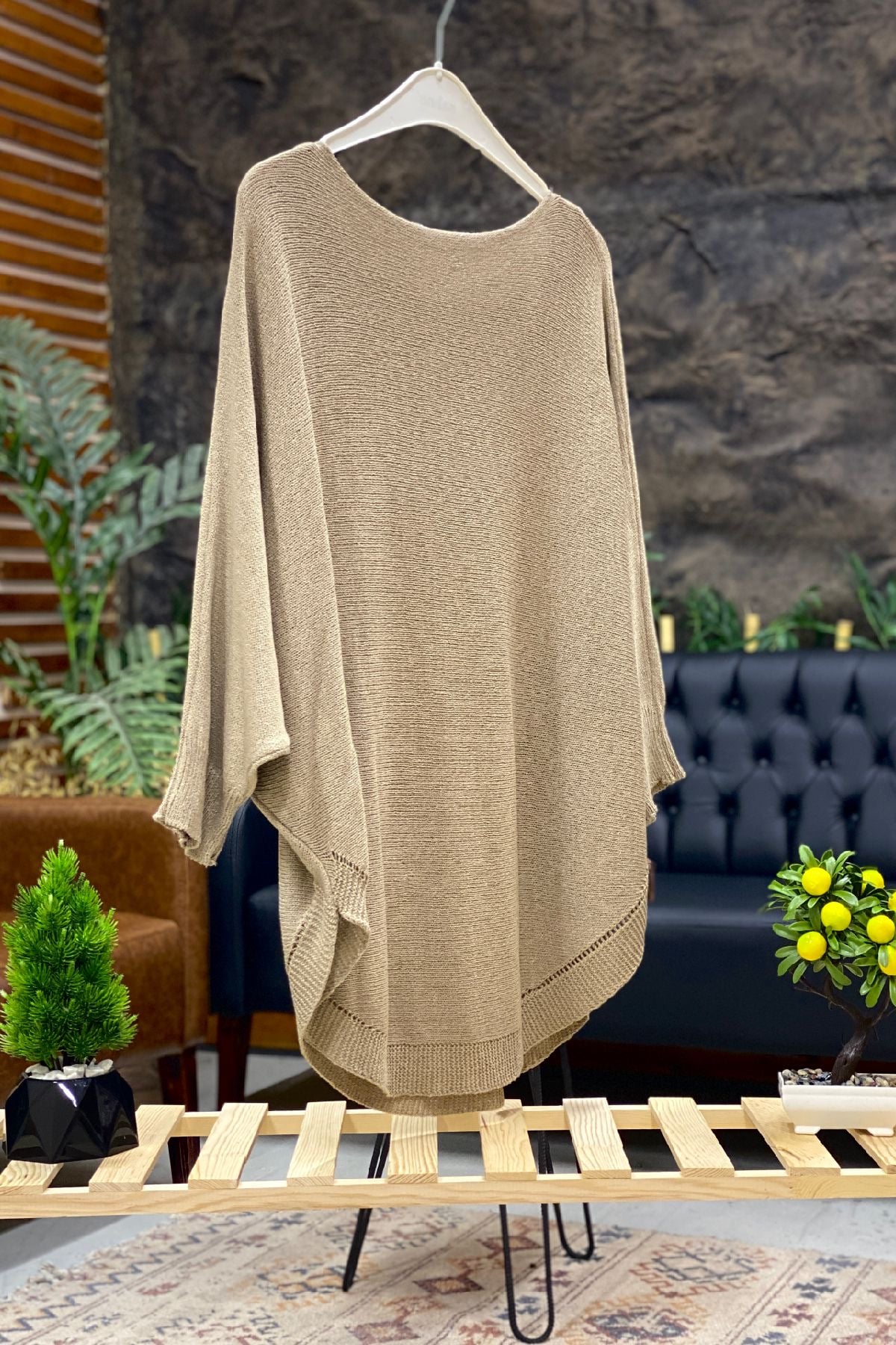 Bat Double Pocket Mercerized Tunic Blouse