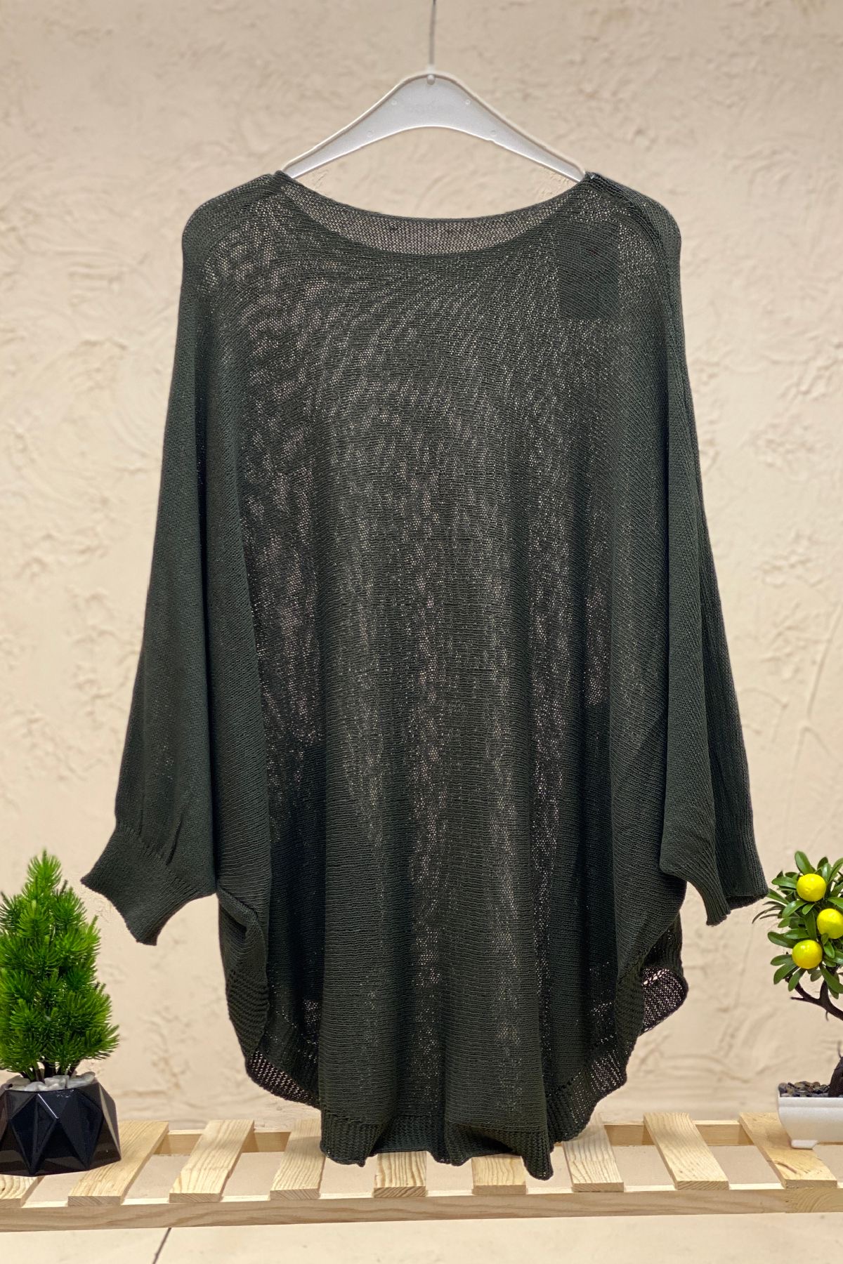 Bat Double Pocket Mercerized Tunic Blouse