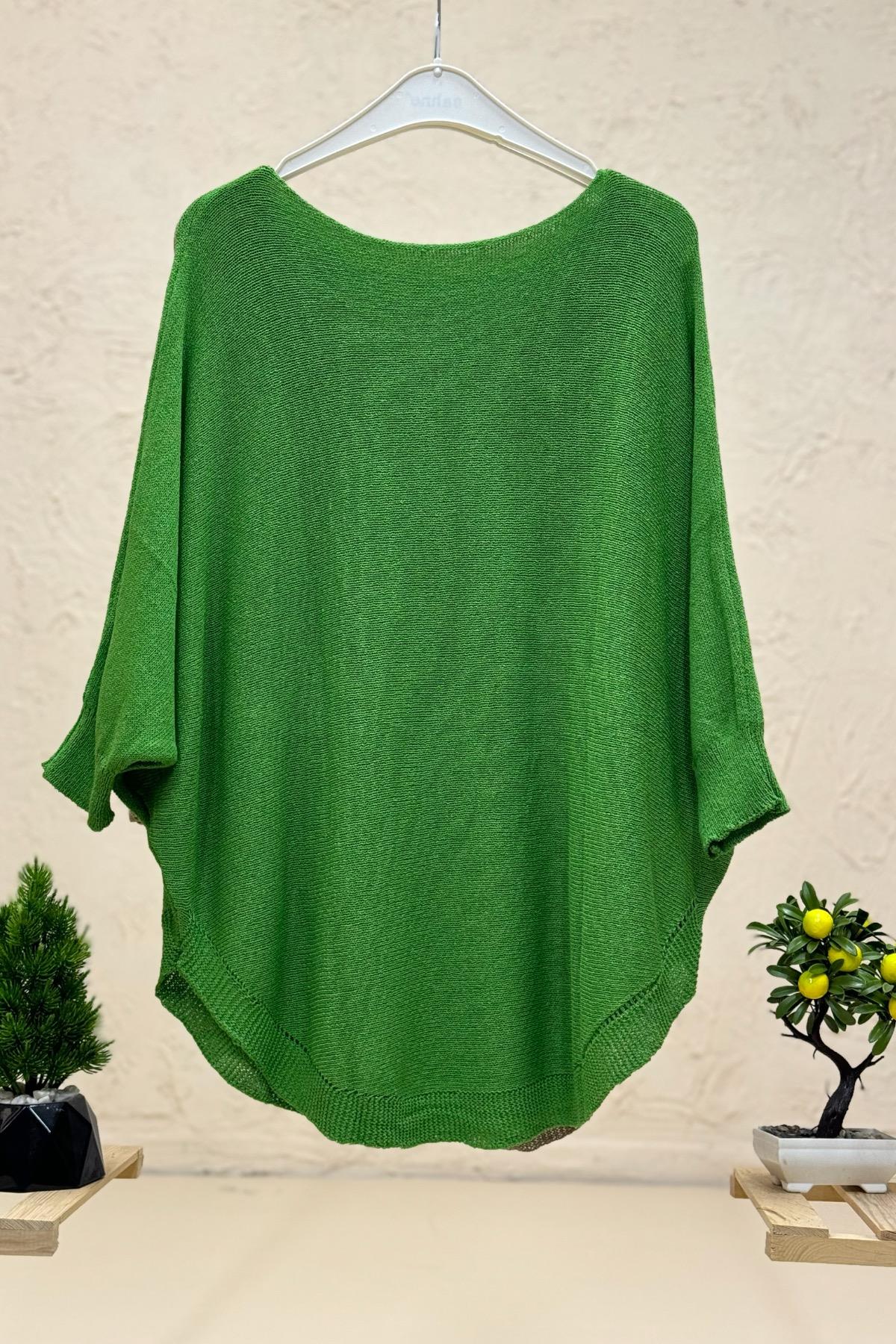 Yarasa Çift Cepli Merserize Tunik Bluz