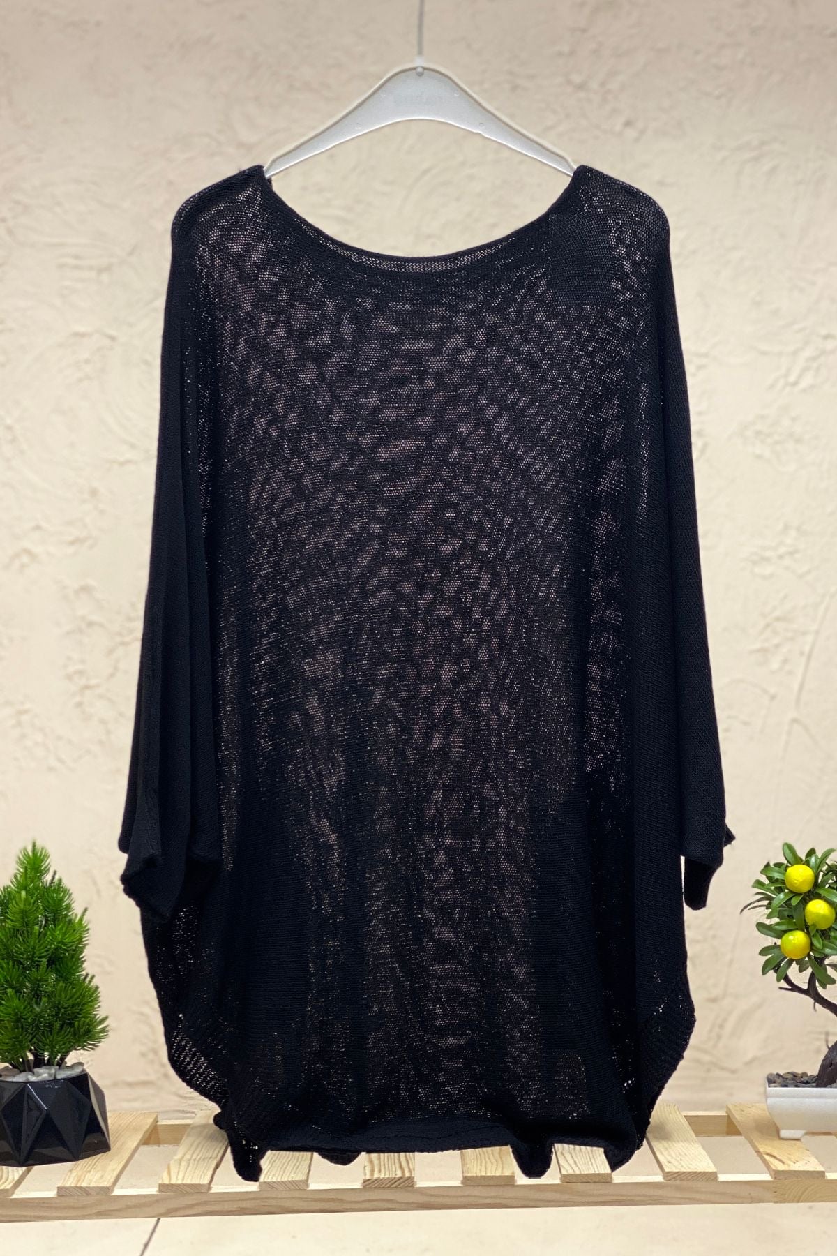 Bat Double Pocket Mercerized Tunic Blouse