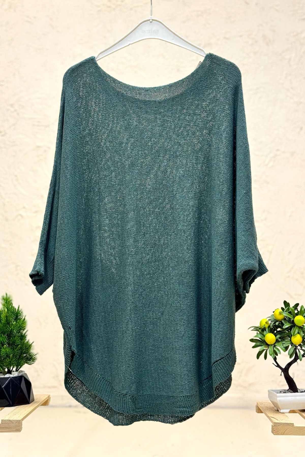 Yarasa Çift Cepli Merserize Tunik Bluz