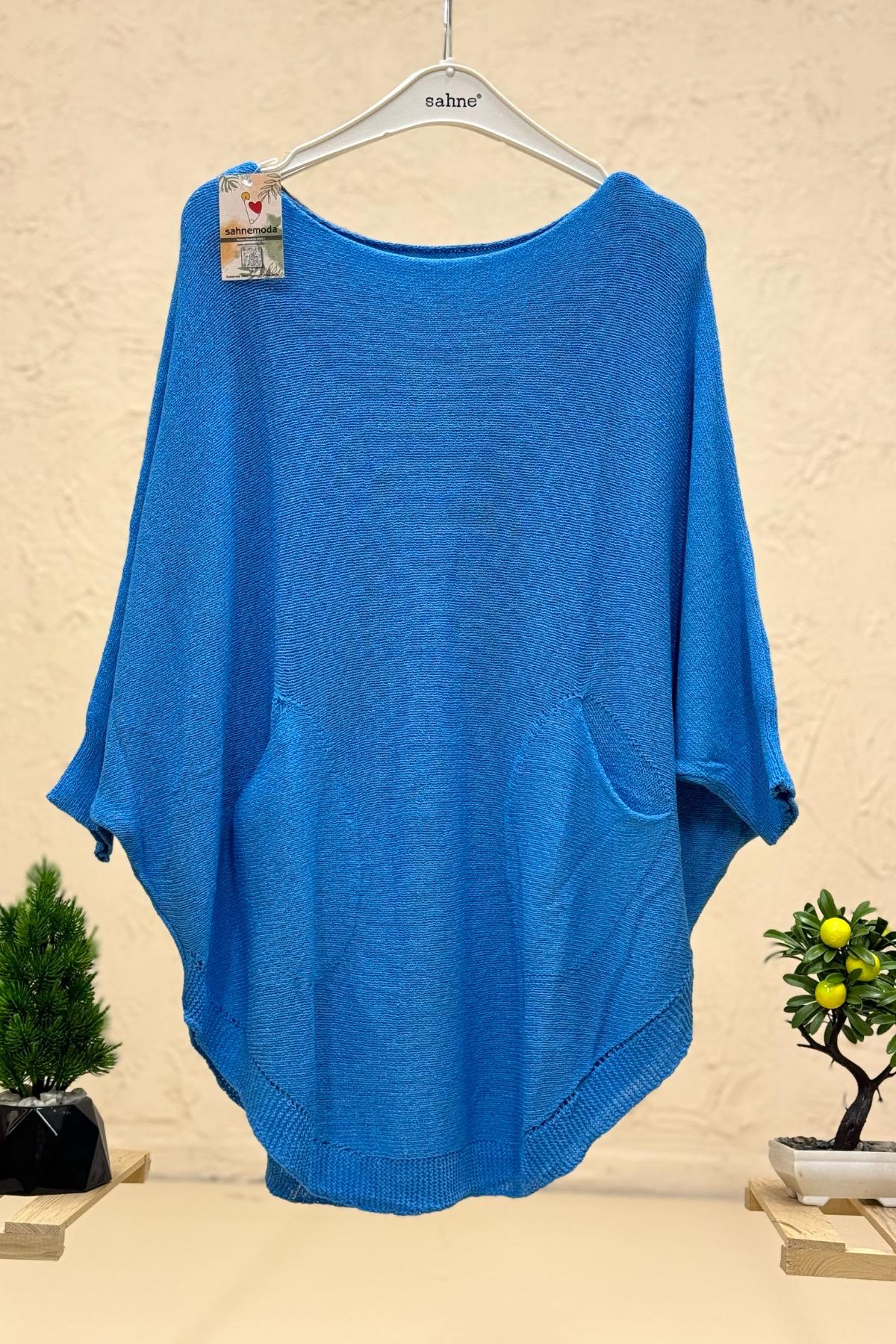 Yarasa Çift Cepli Merserize Tunik Bluz