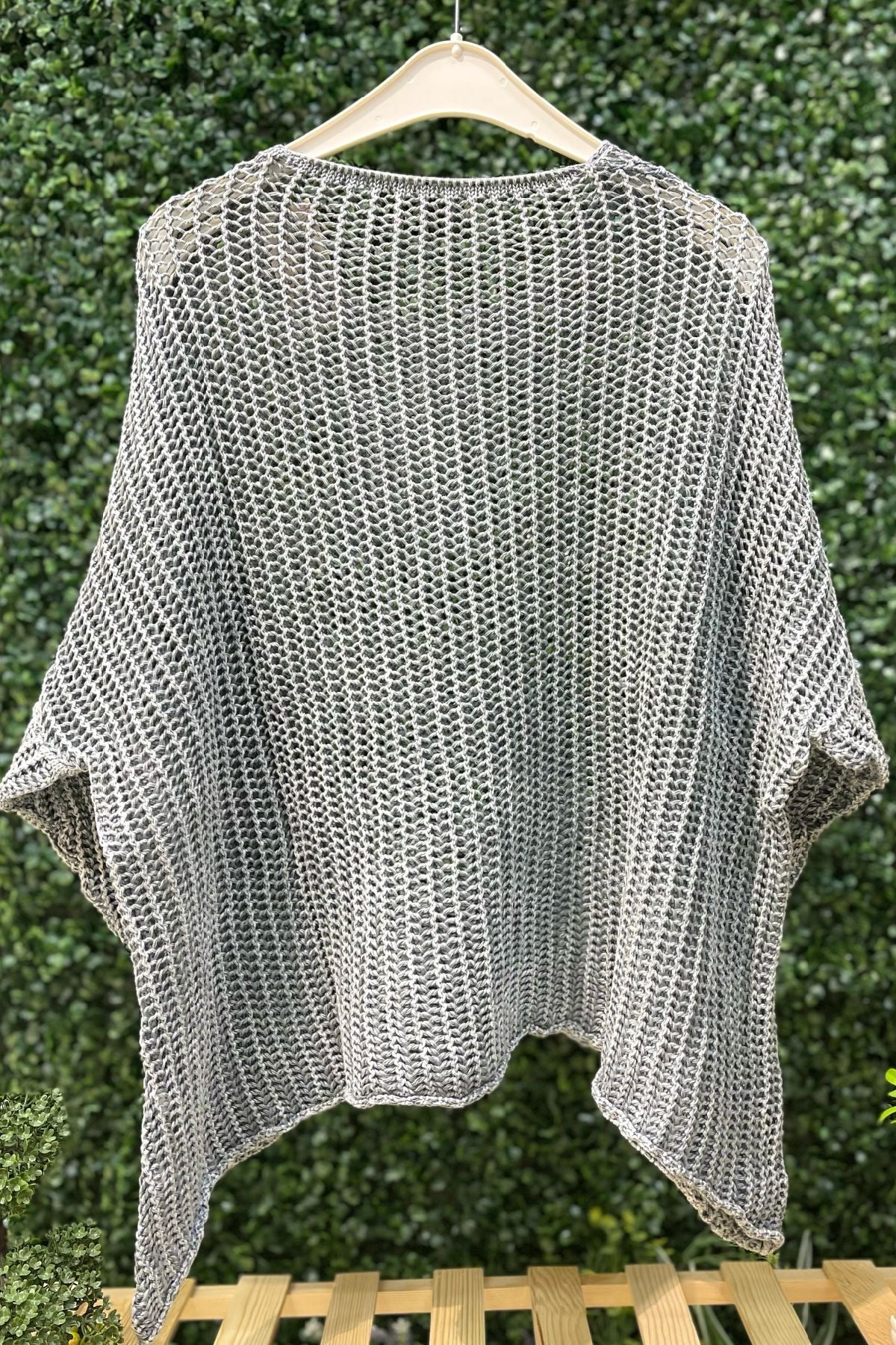 Shabby Fishnet Blouse with Washed Pockets