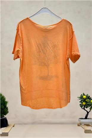 Ağaç Baskı Kısa Kol Penye Tshirt