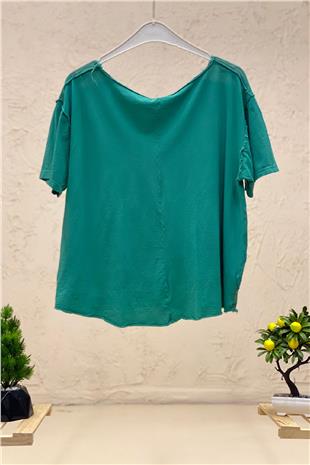 Wood Print Short Sleeve Combed Tshirt