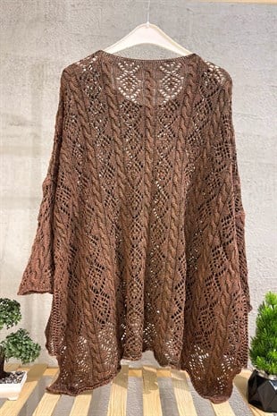 Openwork Square Neck Pocket Asymmetrical Sweater