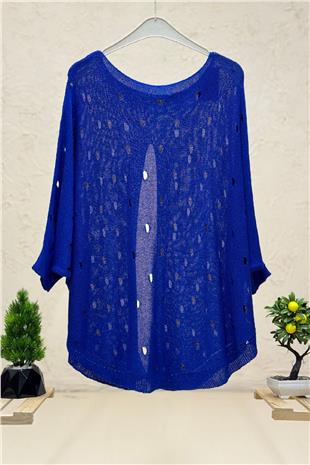 Ajurlu Önü Açık Merserize Bluz