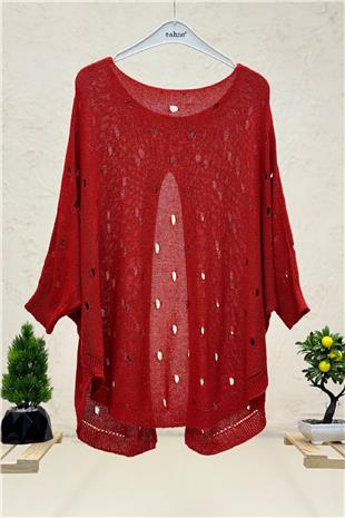 Ajurlu Önü Açık Merserize Bluz