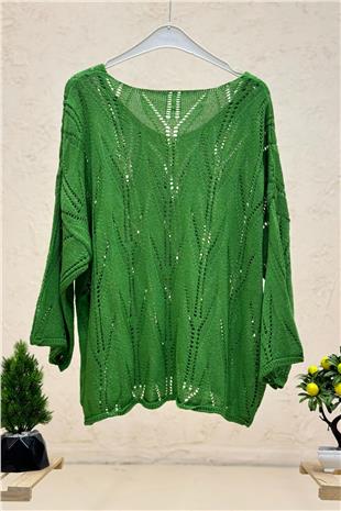 Ajurlu V Yaka Yarasa Merserize Bluz