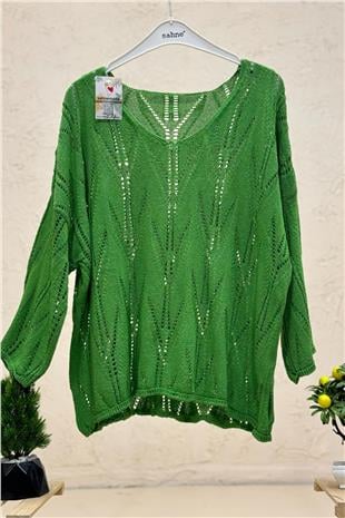 Ajurlu V Yaka Yarasa Merserize Bluz
