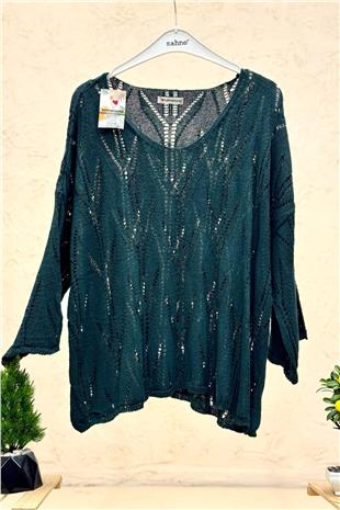 Ajurlu V Yaka Yarasa Merserize Bluz