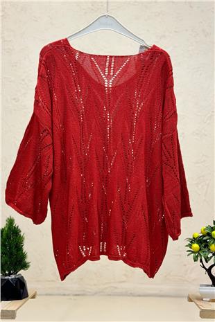 Ajurlu V Yaka Yarasa Merserize Bluz