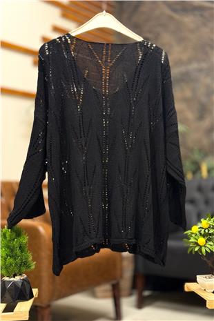 Ajurlu V Yaka Yarasa Merserize Bluz