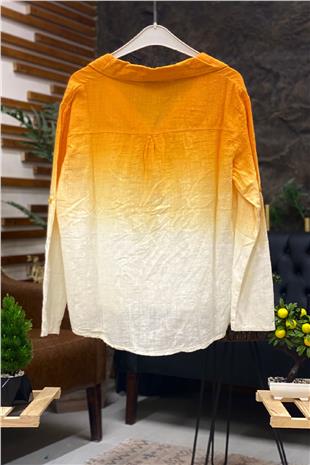 Tie-dye Pattern Collar Half Button Shirt