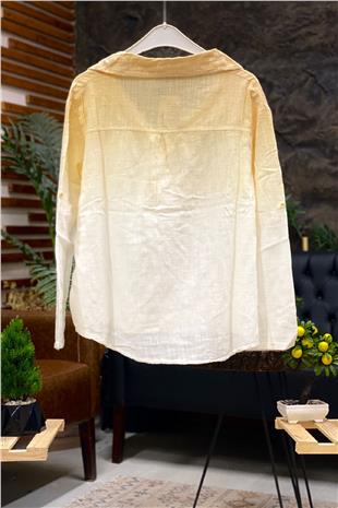 Tie-dye Pattern Burnt Half Button Shirt