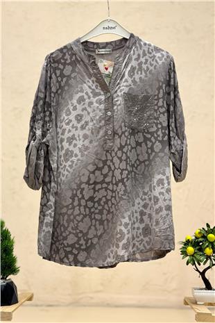 Hakim Yaka Cep Ve Yaka Pullu İthal Pamuk Gömlek