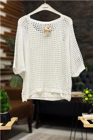 İçi Atletli Oversize File İthal Bluz