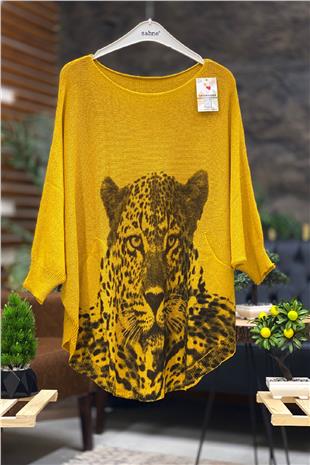 Tiger Print Bat Mercerized Blouse