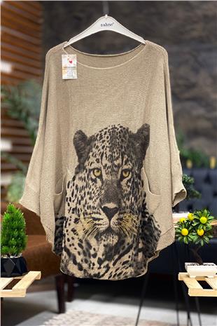 Tiger Print Bat Mercerized Blouse