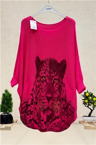 Tiger Print Bat Mercerized Blouse