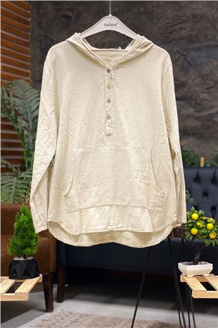 Linen Shirt with Hooded Pockets