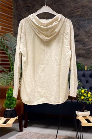 Linen Shirt with Hooded Pockets