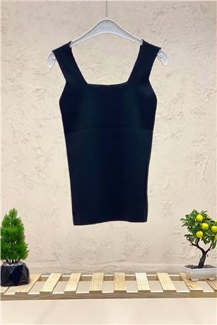 Square Neck Long Knit Tank Top