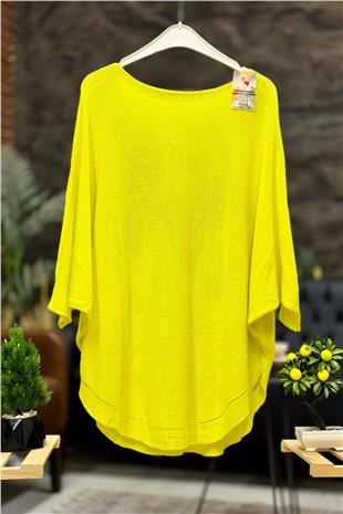 Kelebek Baskı Yarasa Merserize Cepli Bluz