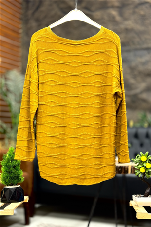 Kırık Çizgi Desen Yaka Simli İthal Bluz