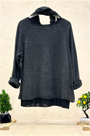 Leoparlı Şallı  İkili Tiftik İthal Bluz