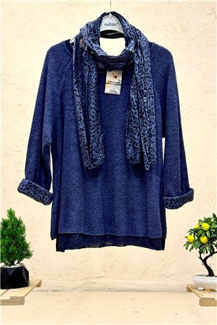 Leoparlı Şallı  İkili Tiftik İthal Bluz