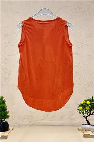 Embroidered Sleeveless Linen Blouse