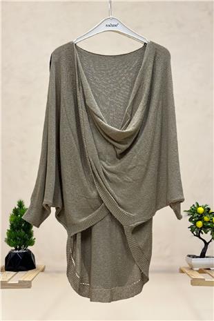 Front Double-breasted Degaje Mercerized Blouse