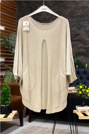 Mercerized Shabby Blouse with Open Front Pockets