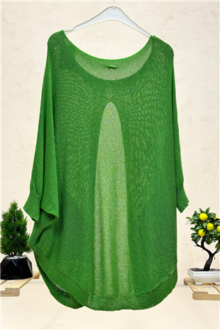 Önü Açık Ceplii Merserize Salaş Bluz