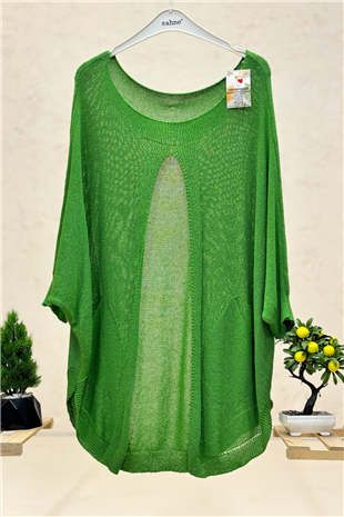 Önü Açık Ceplii Merserize Salaş Bluz