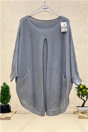 Mercerized Shabby Blouse with Open Front Pockets