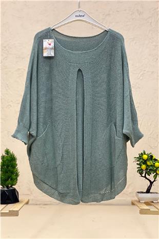 Mercerized Shabby Blouse with Open Front Pockets